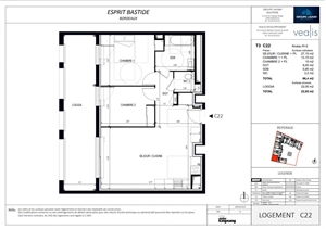 appartement neuf à la vente -   33100  BORDEAUX, surface 66 m2 vente appartement neuf - UBI365415498
